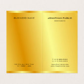 Carte De Visite Elégant Modèle Monogramme moderne Gold Look (Intérieur déplié)