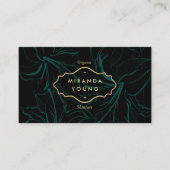 Carte De Visite Élégant modèle mystique floral vert (Devant)