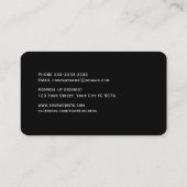 Carte De Visite Élégant modèle noir (Dos)
