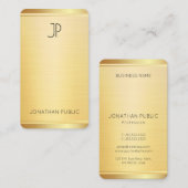 Carte De Visite Élégant Modèle professionnel Faux Gold Vertical (Devant / Derrière)