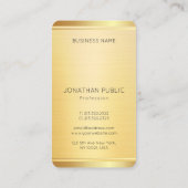 Carte De Visite Élégant Modèle professionnel Faux Gold Vertical (Dos)