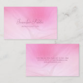 Carte De Visite Élégant Modèle professionnel rose manuscrit (Devant / Derrière)