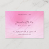 Carte De Visite Élégant Modèle rose manuscrit professionnel (Dos)