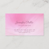 Carte De Visite Élégant Modèle rose manuscrit professionnel (Dos)
