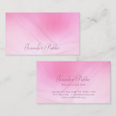 Carte De Visite Élégant Modèle rose tendance manuscrit (Devant / Derrière)