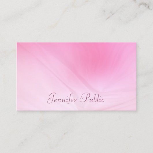 Carte De Visite Élégant Modèle rose tendance manuscrit (Devant)