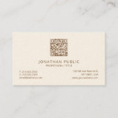 Carte De Visite Elégant Modèle simple Luxe Signature Cream Blanc (Devant)