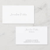 Carte De Visite Élégant Modèle simple moderne moderne professionne (Devant / Derrière)