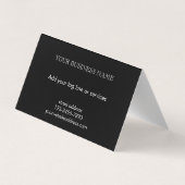 Carte De Visite Elegant Modern Black Photo Template Professional  (Dos)