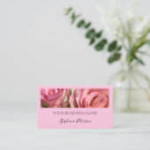 Carte De Visite Elegant Modern Blush Pink Custom Photo Template  (Debout devant)