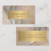 Carte De Visite Elegant Modern Blush Pink Opal Gold (Devant / Derrière)