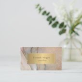 Carte De Visite Elegant Modern Blush Pink Opal Gold (Debout devant)