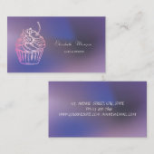 Carte De Visite Elegant Modern Cake Sweets,Cupcake Purple (Devant / Derrière)