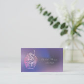 Carte De Visite Elegant Modern Cake Sweets,Cupcake Purple (Debout devant)