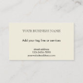 Carte De Visite Elegant Modern Cream Custom Floral Photo Template  (Dos)