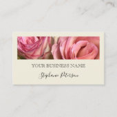 Carte De Visite Elegant Modern Cream Custom Floral Photo Template  (Devant)