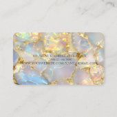 Carte De Visite Elegant Modern Gold Circle Opal Stone (Dos)