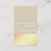 Carte De Visite Elegant Modern Gold Glow Minimalistic Beige  (Dos)
