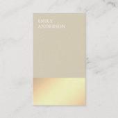 Carte De Visite Elegant Modern Gold Glow Minimalistic Beige (Devant)