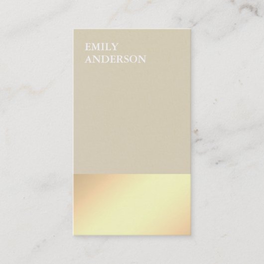 Carte De Visite Elegant Modern Gold Glow Minimalistic Beige  (Devant)