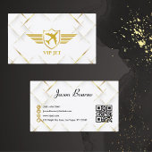 Carte De Visite Elégant Modern Gold Professional, QR Code