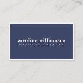 Carte De Visite Elegant Modern Minimalist Trendy Navy Blue (Devant)