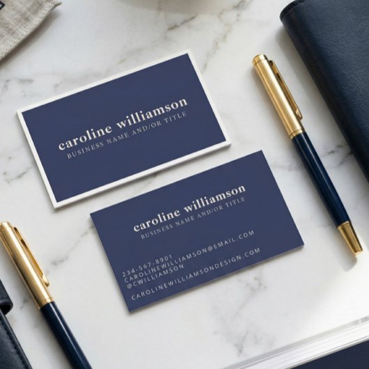 Carte De Visite Elegant Modern Minimalist Trendy Navy Blue