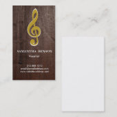 Carte De Visite Elegant Modern Musical Clef Logo Vocalist Singer (Devant / Derrière)