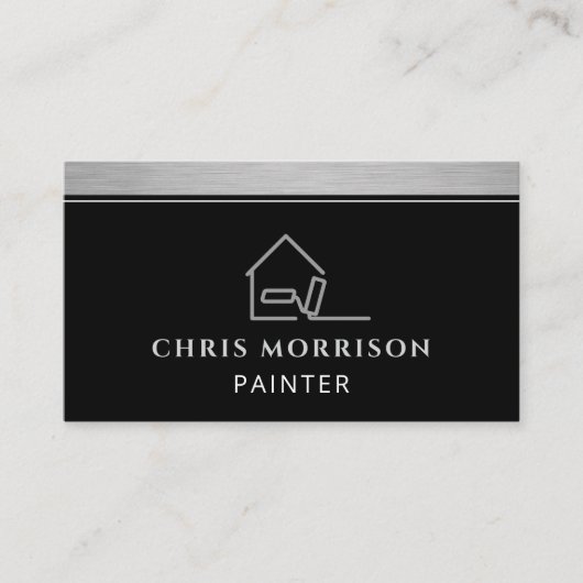 Carte De Visite Elegant Modern Painter Professional QR Code (Devant)