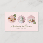 Carte De Visite Elegant Modern Pastry Chef Bakery 3 Photo Collage (Devant)