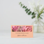 Carte De Visite Elegant Modern Peach Custom Photo Template  (Debout devant)