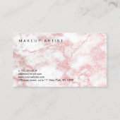 Carte De Visite Elegant modern pink rose gold glitter marble (Dos)