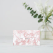 Carte De Visite Elegant modern pink rose gold glitter marble (Debout devant)