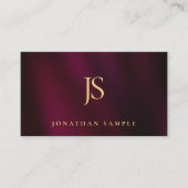 Carte De Visite Elegant Modern Simple Gold Text Monogram Template (Devant)