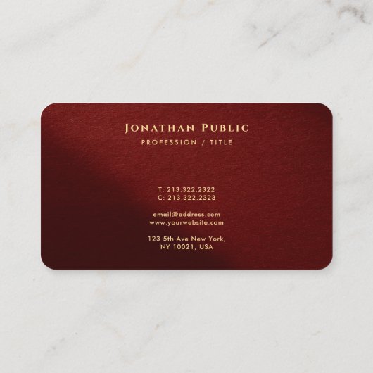 Carte De Visite Elegant Modern Typography Script Create Your Own  (Dos)