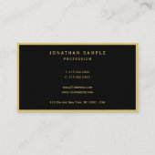 Carte De Visite Elegant Modern Ultra Thick Luxury Black And Gold (Dos)