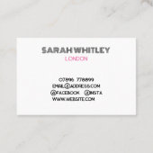 Carte de visite élégant moderne (Dos)