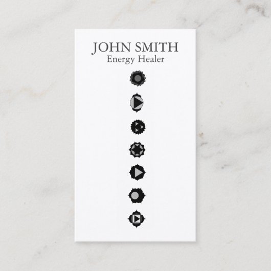 Carte De Visite Elégant moderne 7 Chakras Kundalini Healer Arc-en- (Devant)