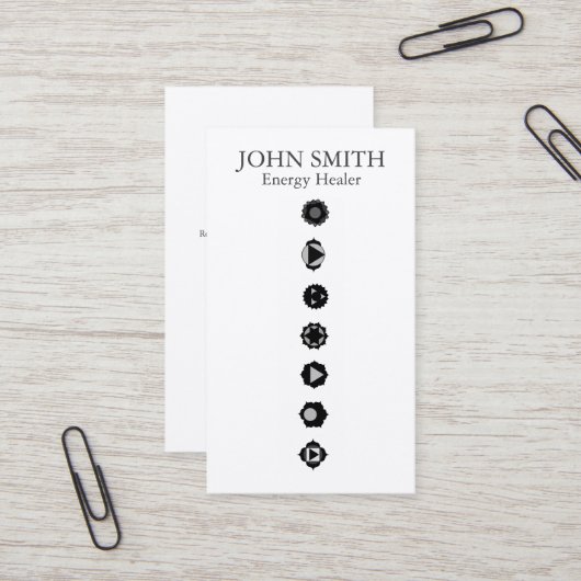 Carte De Visite Elégant moderne 7 Chakras Kundalini Healer Arc-en- (Devant/Arrière en situation)