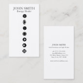 Carte De Visite Elégant moderne 7 Chakras Kundalini Healer Arc-en- (Devant / Derrière)