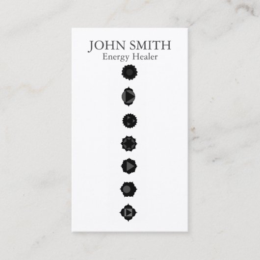 Carte De Visite Elégant moderne 7 Chakras Kundalini Healer Arc-en- (Devant)