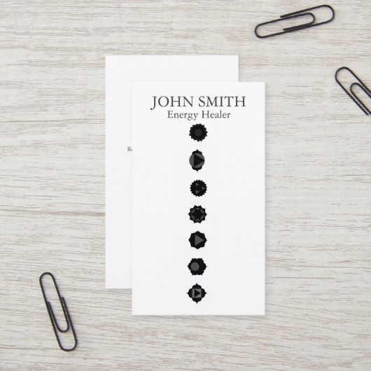 Carte De Visite Elégant moderne 7 Chakras Kundalini Healer Arc-en- (Devant/Arrière en situation)