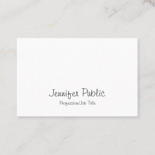 Carte De Visite Élégant moderne à main libre Script propre gracieu (Devant)