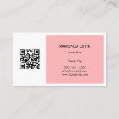 Carte De Visite Élégant Moderne avec code QR (Dos)