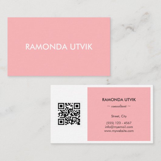 Carte De Visite Élégant Moderne avec code QR (Devant / Derrière)