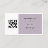 Carte De Visite Élégant Moderne avec code QR (Dos)