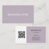 Carte De Visite Élégant Moderne avec code QR (Devant / Derrière)
