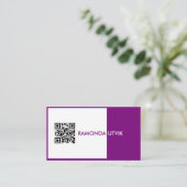 Carte De Visite Élégant Moderne avec code QR (Debout devant)