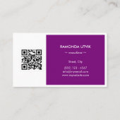 Carte De Visite Élégant Moderne avec code QR (Dos)