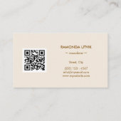 Carte De Visite Élégant Moderne avec code QR (Dos)